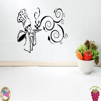 

Wall Stickers Vinyl Decal For Kitchen Chef Cook Restaurant Delicious