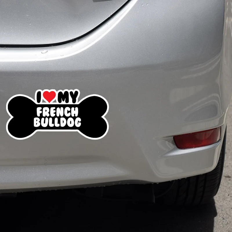 YJZT 15*7 1 см I Heart My French Bulldog Bone ПВХ автомобильный бампер наклейки для автомобиля C1