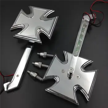 

Afetermarket free shipping motorcycle mirror For Motorcycle Honda CBR900RR CHROME Motorcycle LED Turn signal Maltese Cross mirro