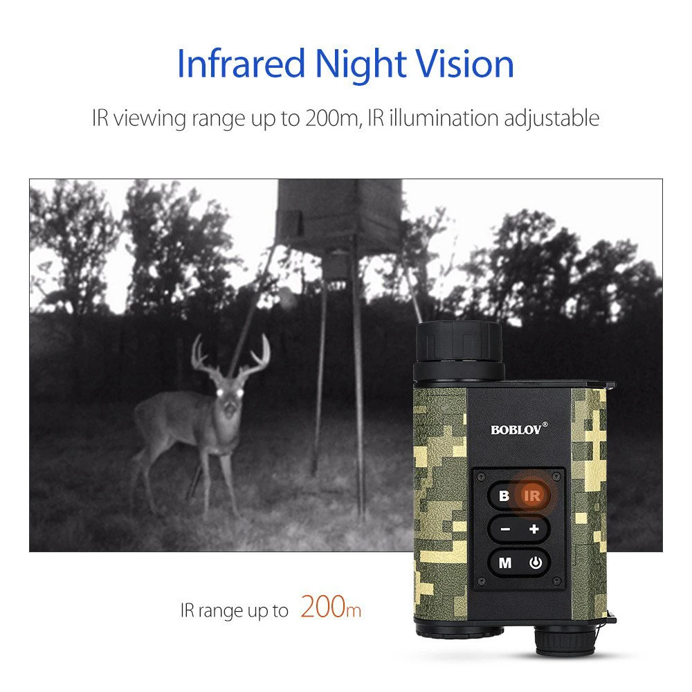 Boblov LRNV009 200 м ИК ночного видения 500 м дальномер 6x оптический зум многофункциональный инфракрасный дальномер для охоты на открытом воздухе