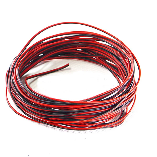 100 м/рулон 2x20AWG ПВХ провод красный + черный 2 контакта одноцветная Светодиодная