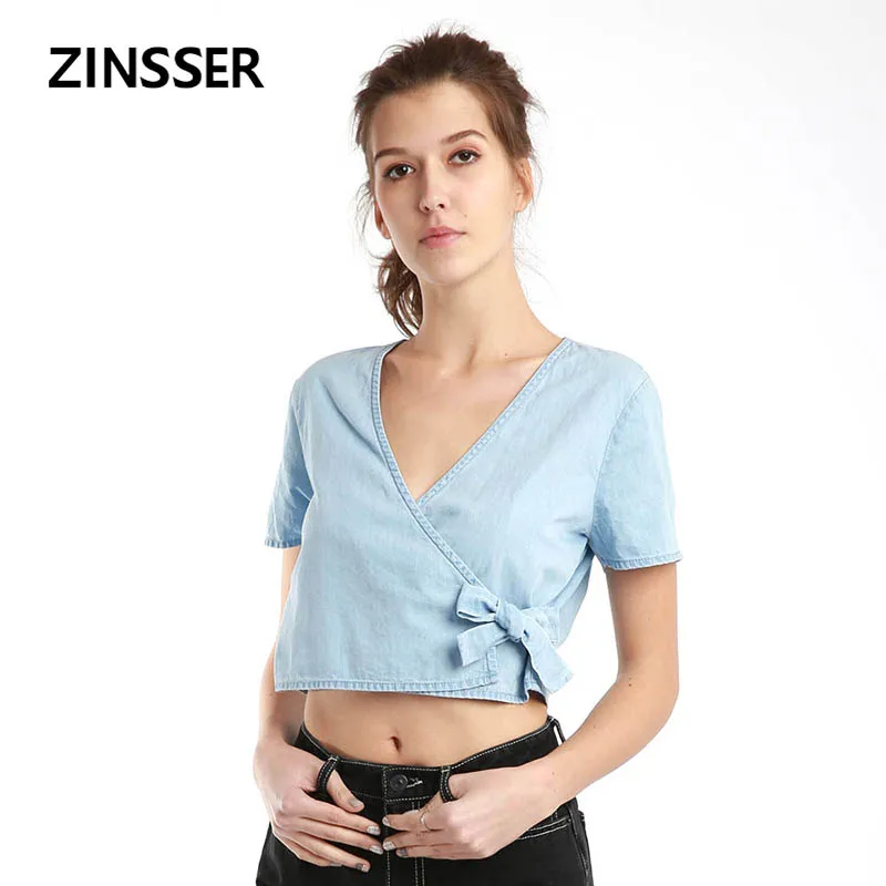 

Autumn Winter Women Denim Fancy Shirt Kimono Casual Short Sleeve 100% Cotton Washed Blue Female Lady Blouse Top ZS002SRTAA2