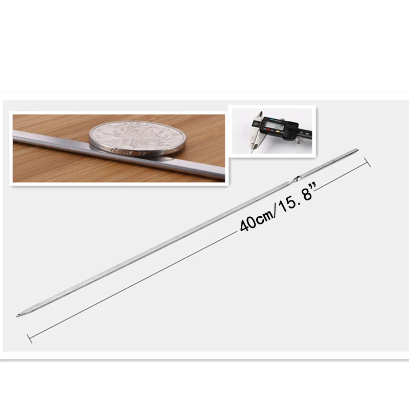10 шт. 15,7 ''плоские шашлыки для барбекю из нержавеющей стали шашлыки портативные шашлычницы палочки для кебаба Brbecue гриль чурраско стикер - Цвет: 40cm