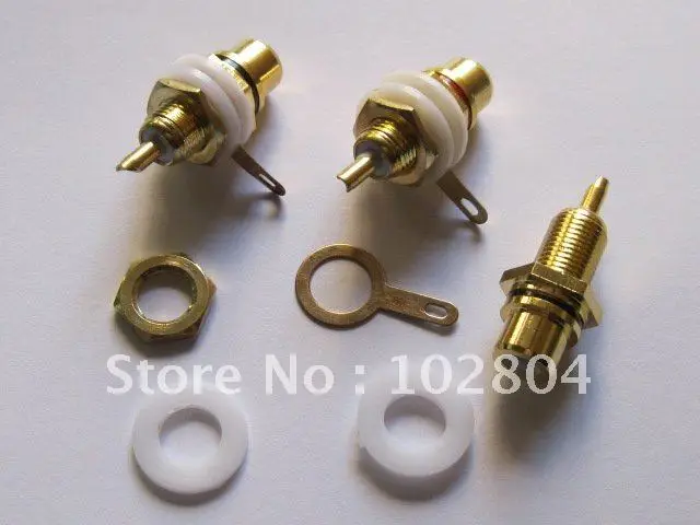 

10 pcs Gold Plated RCA Jack Panel Mount Chassis Socket Red and Black
