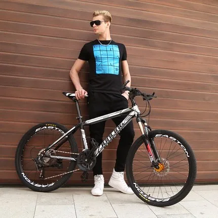 Горный велосипед высокоуглеродистая стальная рама 27 скоростей 26 дюймов для взрослых поездок по пересеченной местности для мужчин и женщин студентов - Цвет: White 21 speed