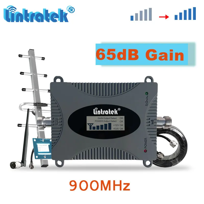 

Lintratek GSM 900MHz 2G 3G UMTS Signal Repeater LCD Display 900 Cell Phone Communication Cellular Booster Yagi Antenna 12m #dj