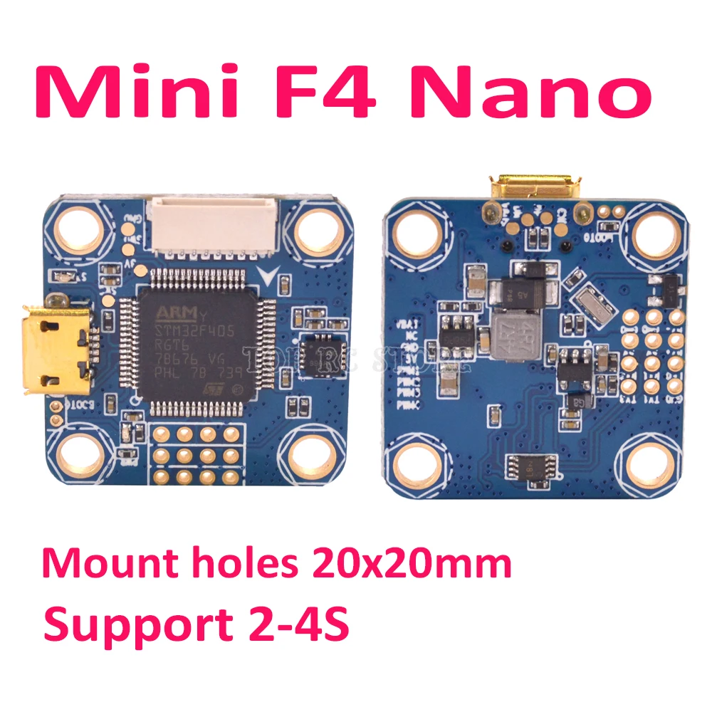 

Mini F4 Nano Flight Controller Board Support 2S-4S SBUS/PPM 20x20mm Mounting Hole size For RC FPV Racing Cross Drone Quadcopter