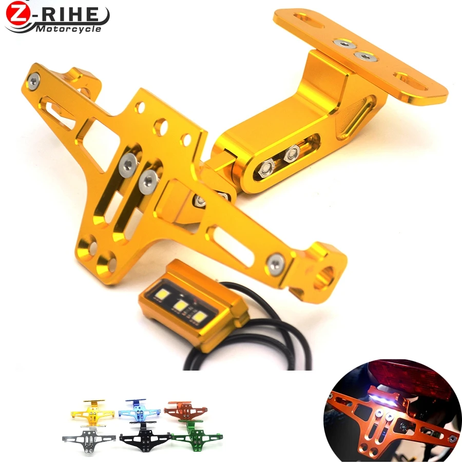 Motorbike Adjustable Angle Aluminum License Number Plate Holder Bracket Universal For Yamaha TDM 900 TDM900 YZF R6 YZF R1 FZ1 FA