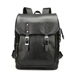 Высокое качество кожаный мужской рюкзак черный школьный рюкзак для путешествий повседневный мужской рюкзак для ноутбука mochila мужской