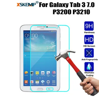 

XSKEMP Clear Tempered Glass Screen Protector For Samsung Galaxy Tab 3 7.0 P3200 P3210 Tablet Anti-Shatter Protective Film Guard