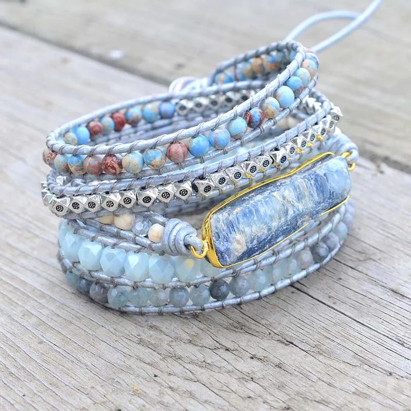 Soothing Topaz Wrap Bracelet side view