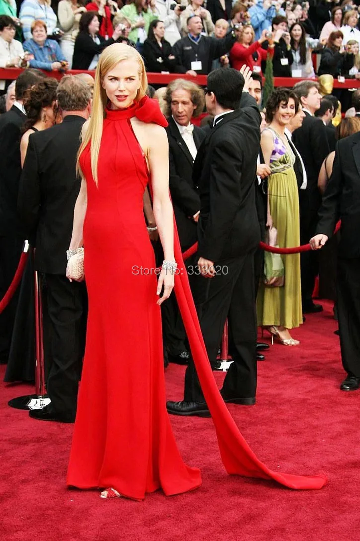 Nicole Kidman Red Halter Formal Dress Oscar Awards 2007 Red Carpet (1)