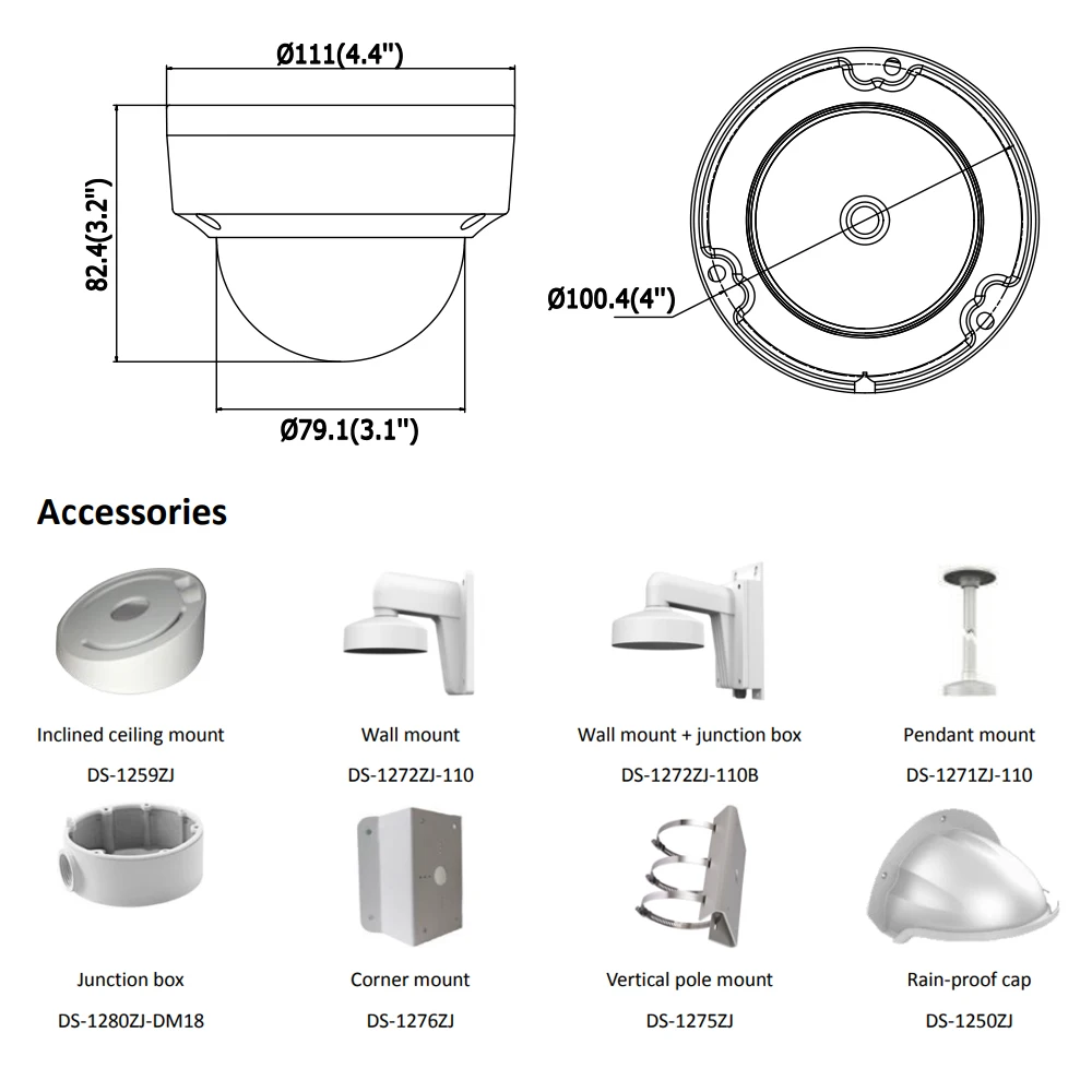 Hikvision OEM ip-камера DT143-I(OEM от DS-2CD2143G0-I) 4MP Сетевая купольная POE ip-камера H.265 CCTV камера SD слот для карты