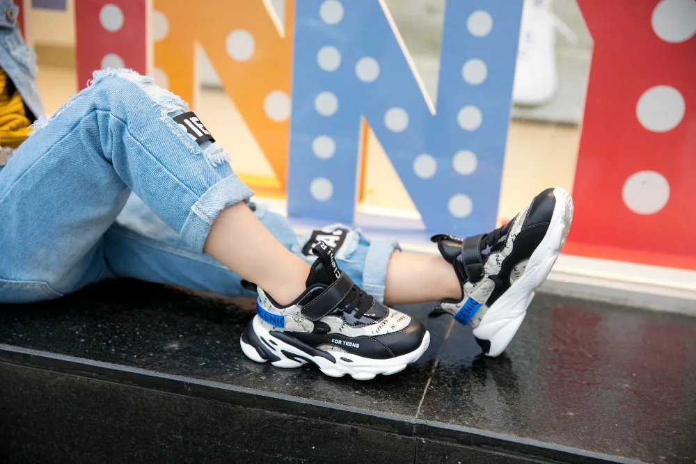 New Kids Genuine Leather Shoes Girls Sport Sneakers Children Mesh Shoes Boys Fashion Casual Shoes Soft Brand Trainer 9061