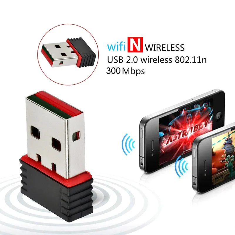 Мини 300 Мбит/с USB 2,0 WiFi беспроводной адаптер сетевой LAN карты 802,11 ngb Ralink MT7601