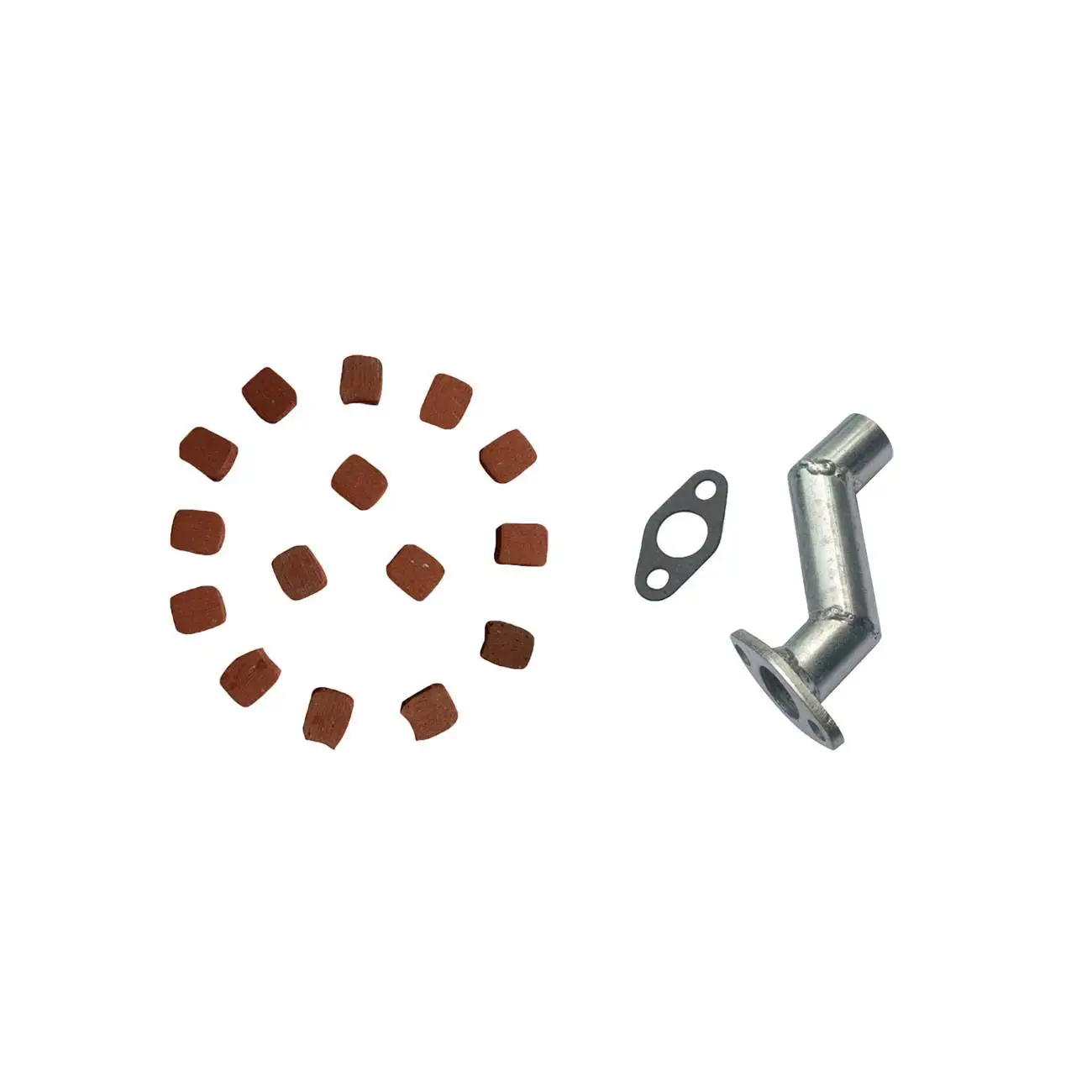 15xSquare Clutch Pads&Offset Intake Manifold Fits 49cc 66cc 80cc Motorised Bike