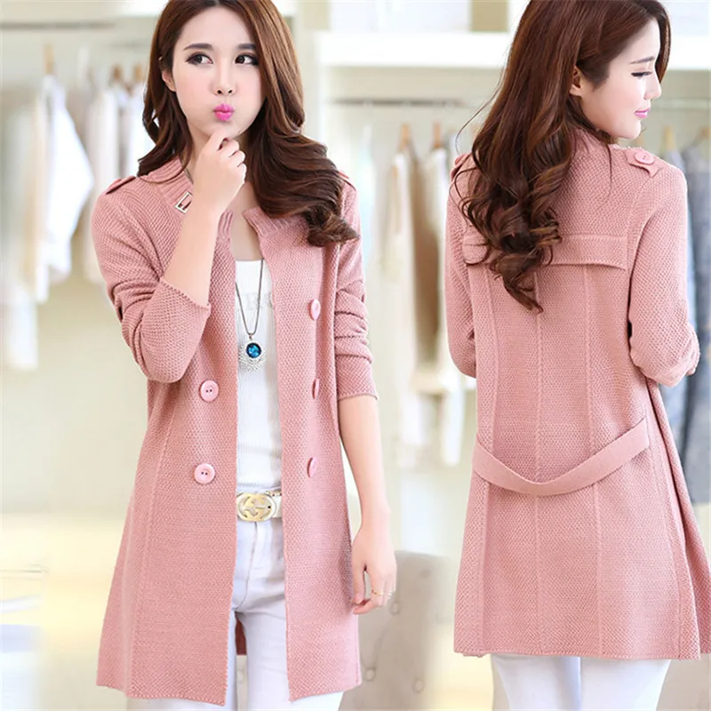 2020 New Fashion Autumn Spring Women Sweater Cardigans Casual Warm Long Design Female Knitted Coat Cardigan Lady L63 |