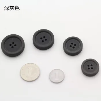 

Free shipping 10pcs/lot Dark grey 4-holes matte frosted buttons men and women windbreaker coat high-grade suit DIY buttons