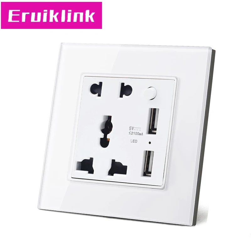 Стандарт ЕС/Великобритании/США настенные электрические розетки USB 110-250 В 10 А 5