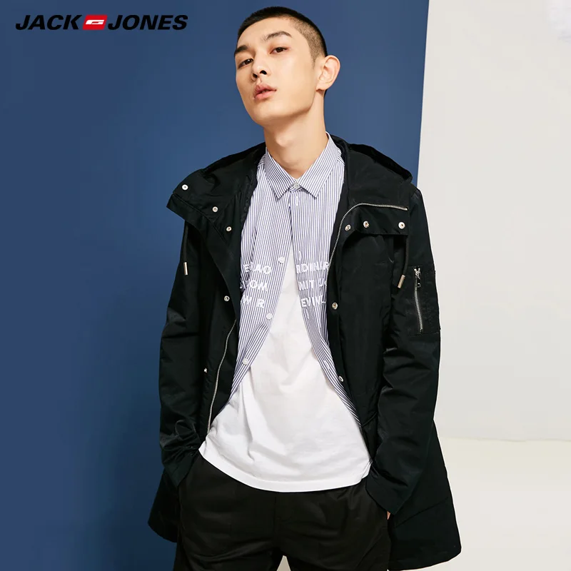 Cena JackJones jesień zima mężczyźni odwracalne długi z kapturem zimowa bawełna kurtka płaszcz parka ubrania | 218309502