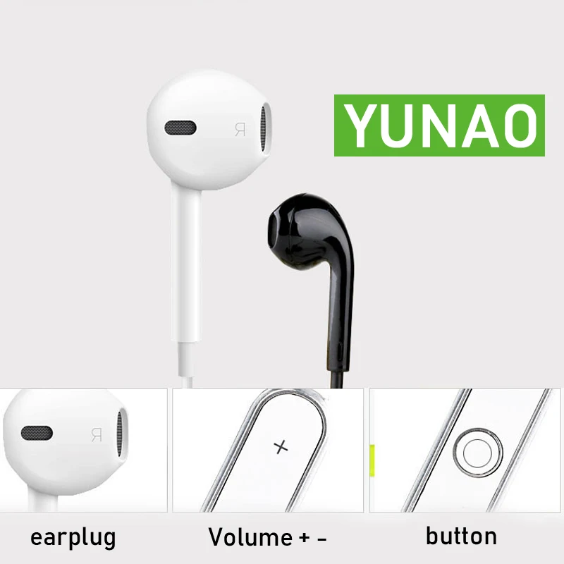 YUNAO S6 беспроводные bluetooth-наушники ln-ear Наушники Беспроводные+ проводные с микрофоном Спортивные Bluetooth наушники для мобильных телефонов