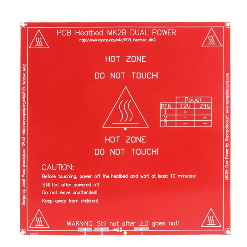 

3D Printer Parts PCB Heatbed MK2B Heat Bed 12/24 Dual Power Hot Plate Module 214x214mm