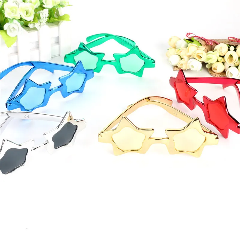 

Shiny Star Metallic Glasses Photo Booth Decorated Photo Booth Props Party Favors Birthday Event Festive Supplies Decoration