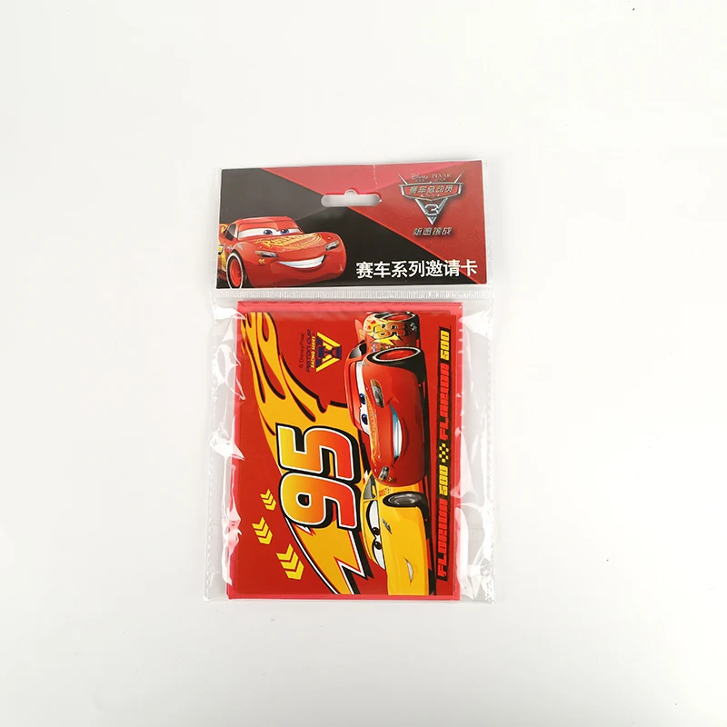 

Disney Car Theme Invitation Cards Kids Girls Birthday Party Supplies Christmas Party Event Decoration 6pcs/lot Greeting Card