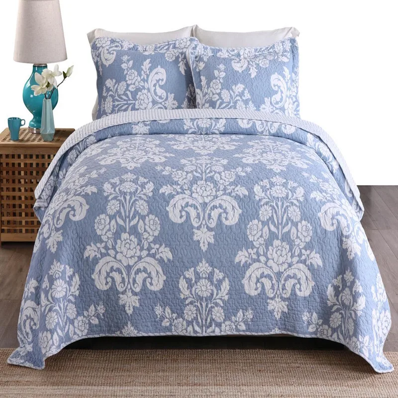 Free shipping pastoral style boho floral 3pcs patchwork quilt full/queen size washed aircondition bed cover/bedspread | Дом и сад