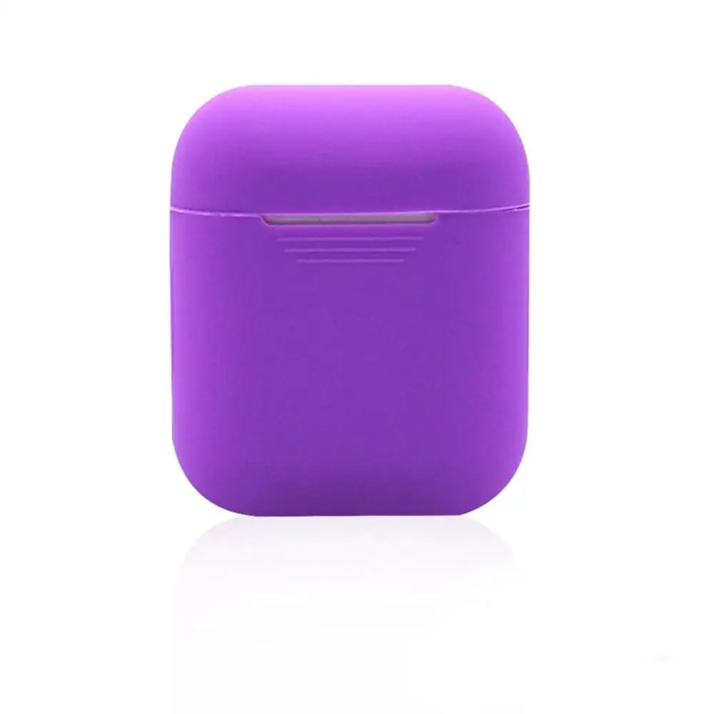 Мягкий силиконовый чехол, наушники для Apple Airpods, чехол, Bluetooth, беспроводные наушники, защитный чехол, коробка для Air Pods, наушники, сумка - Цвет: Фиолетовый