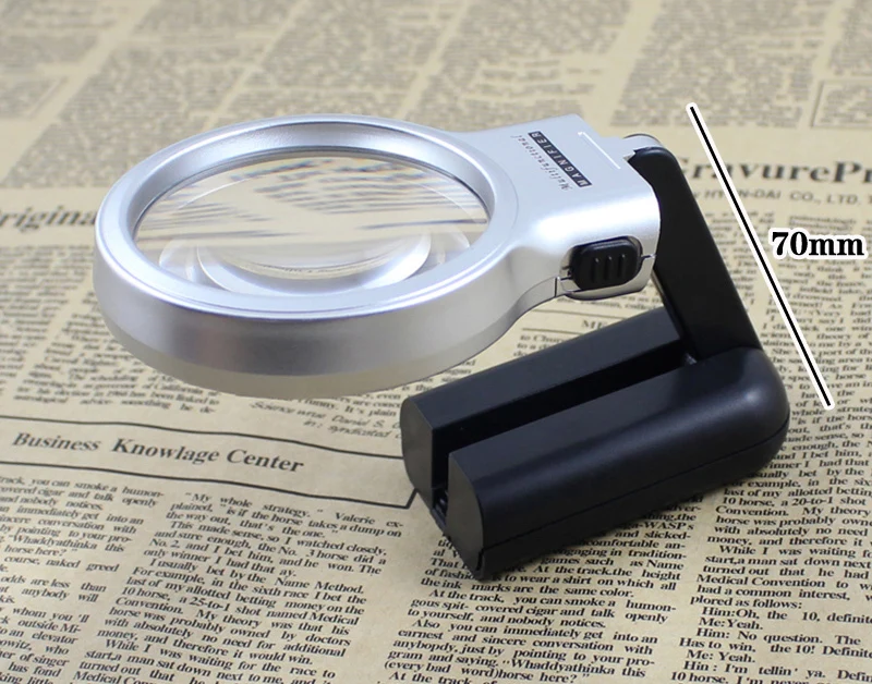 Handheld Magnifier With LED Light 3X Foldable Magnifying Glass With Holder Reading Magnifier Lamp Multifunctional Jewelry Loupe