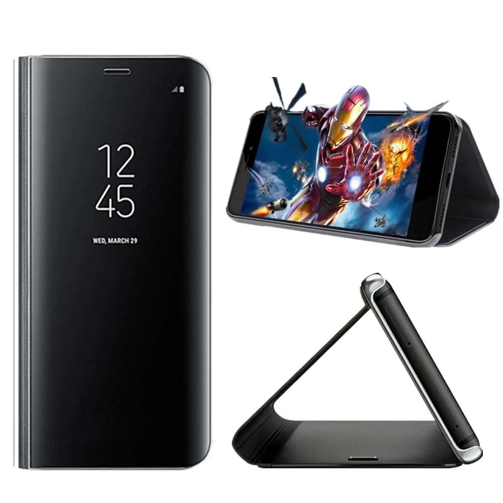 Buy Smart Flip wallet Mirror Case For Samsung Galaxy