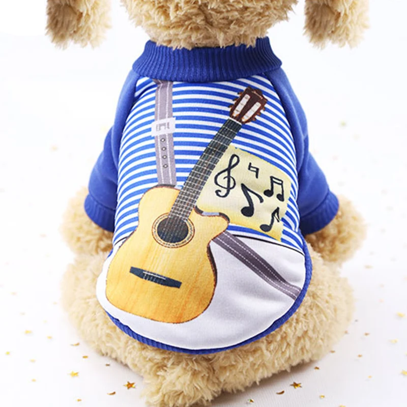 

Cute Guitar Pattern Dog Clothes Winter Outdoor Sport Warm Samll Dog Pets Hoodies Coats Puppy Chihuahua/French Bulldog Sweatshirt