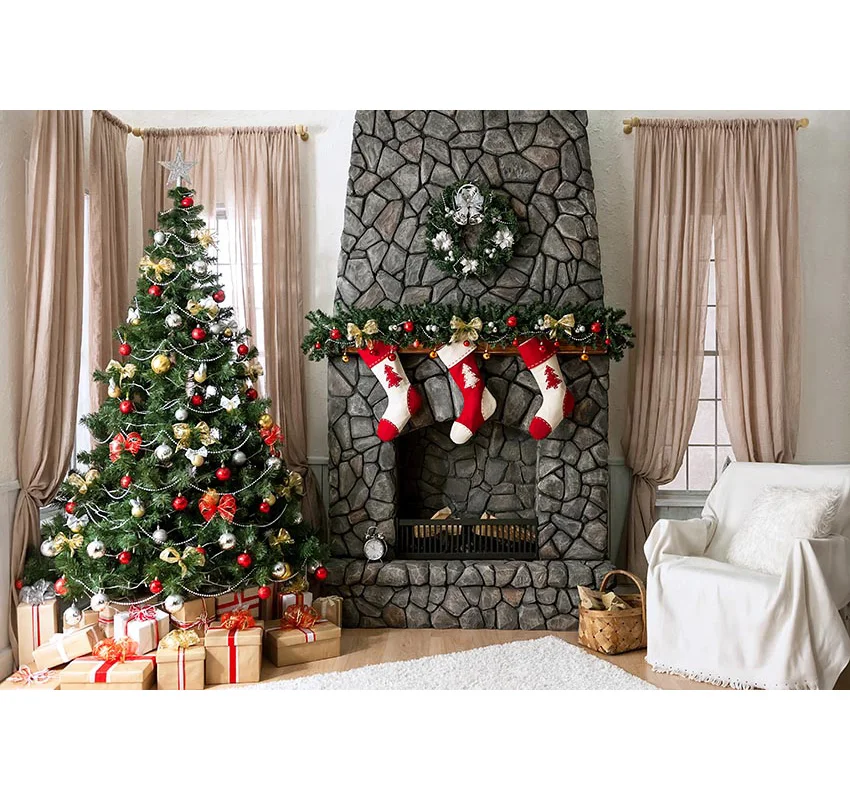 

Background for photography Christmas tree backgrounds Computer Printed happy new year photo backdrops for Photo studio photocall