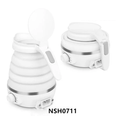Портативный складной дорожный Электрический чайник небольшой емкости силиконовый домашний чайник бойлер для воды походный чайник с универсальной вилкой - Color: NSH0711