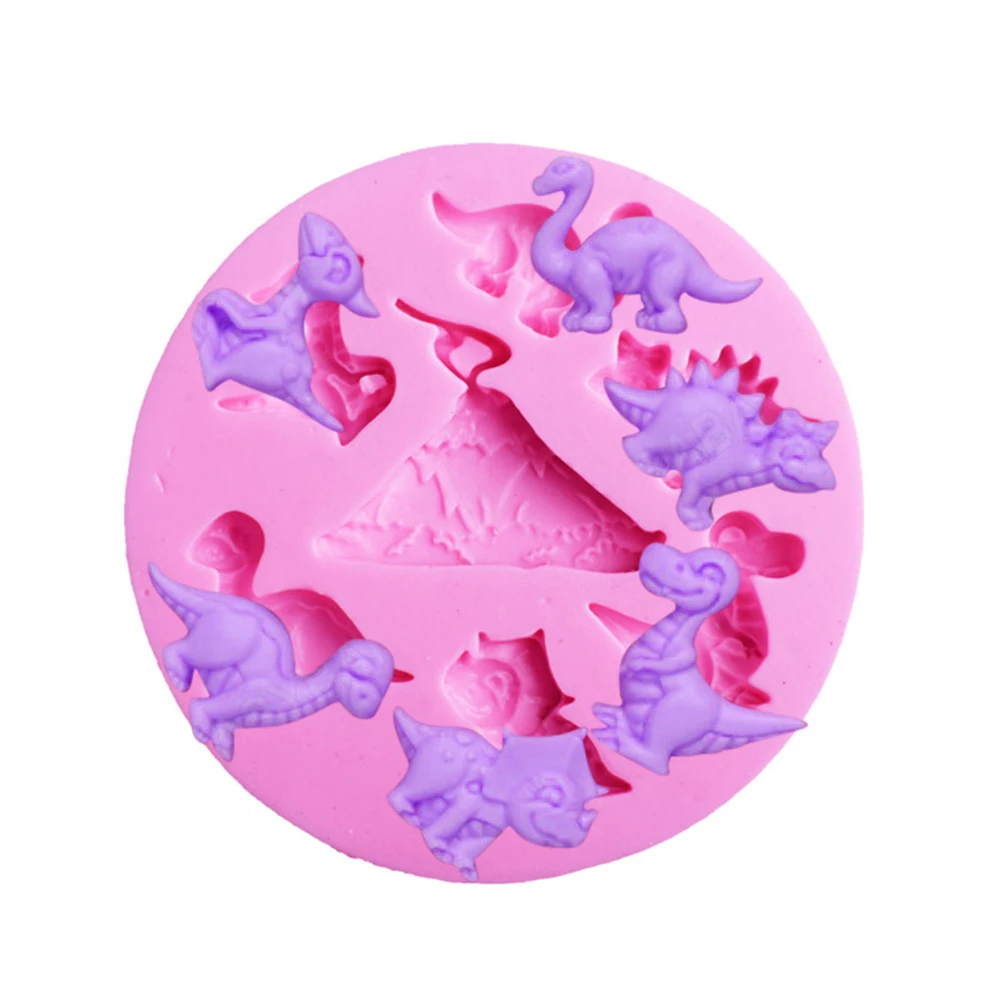 1PCS Cute Flower Basket Dinosaur Silicone Mold Family Decorating Note Cupcake Gumpaste Fondant Tool Mould Cake Tools | Дом и сад