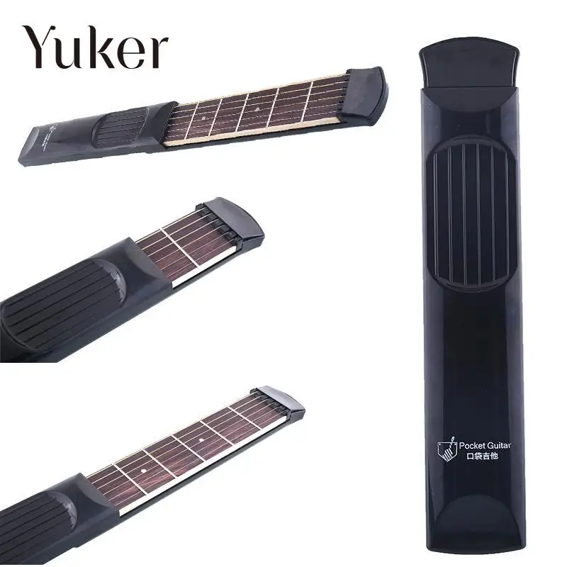 

Portable Pocket Guitar Practice Tool Gadget 6 Fret Strings W/Bag Allen Key For Beginner Student*Small-size