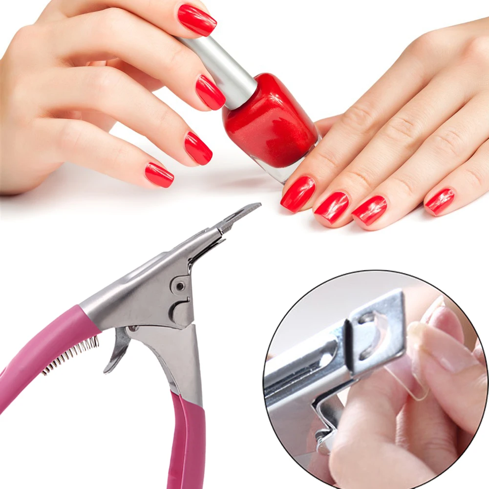 

False Tips Clipper Cutter Pink Manicure Cutter Clipper Tool Nail Art Clipper Cutter For False Nail Edge Manicure Acrylic UV Gel