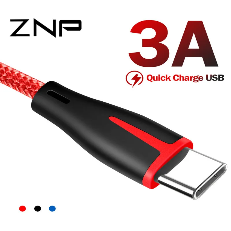 

ZNP 3A USB Type C Cable Fast Charging usb c data Cord USB-C Charger For Samsung S10 S9 S8 xiaomi mi 8 9 redmi note 7 Type-c cab