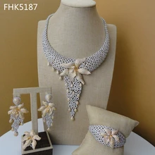 Yuminglai украшения из Дубая Роскошные Ювелирные наборы из кубического циркония свадебные украшения для женщин FHK5187