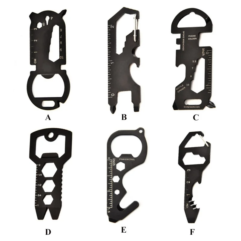 Многофункциональный черный из нержавеющей стали EDC инструмент открытый бутылка выживания шестерни карты мульти гаджет лагерь открывалка кошелек комплект