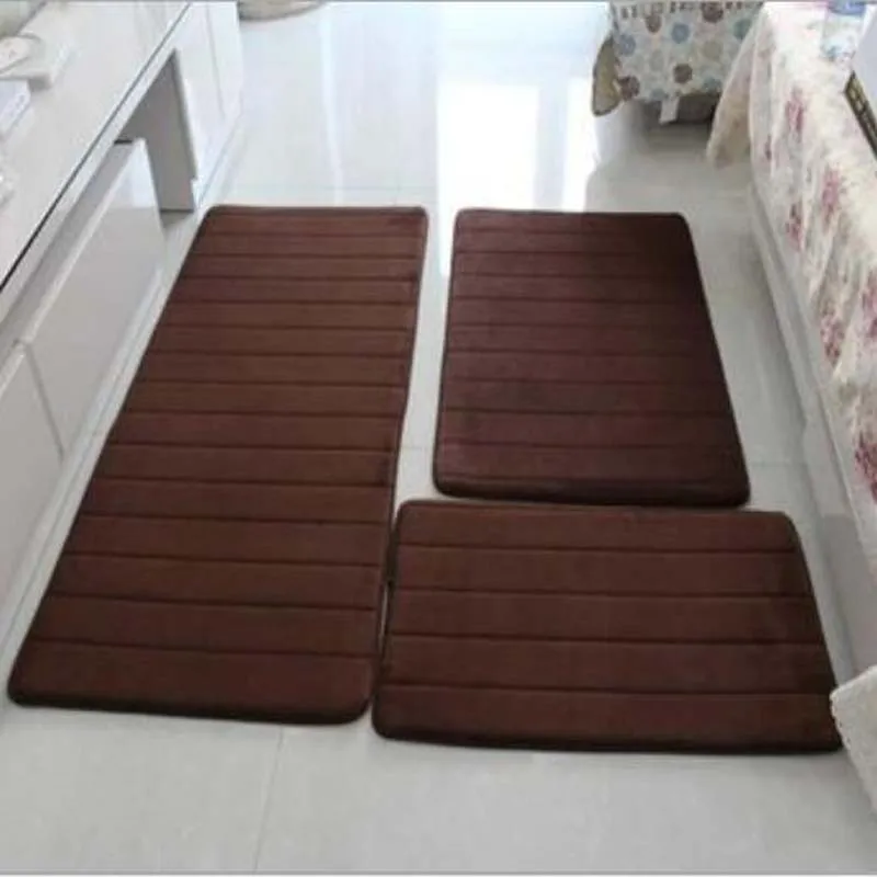 3 шт./компл. Memory Foam входной дверной коврик нескользящий для ванной комнаты напольный коврик ковер для гостиной кухонные коврики и ковры Туалет Tapete Alfombr - Цвет: coffee