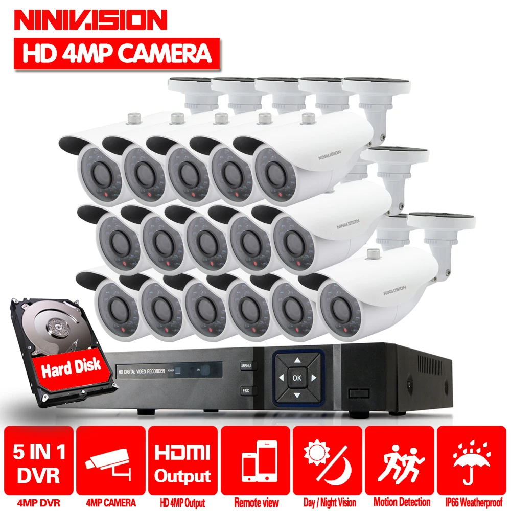 Камера видеонаблюдения 16 каналов 4 МП DVR AHD ИК объектив|Система наблюдения| |