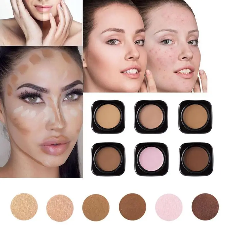 

1set Cover Face Concealer 6 Colors Dark Eye Circle Hide Concealer Cream Foundation Contour Palette Base Makeup Concealer