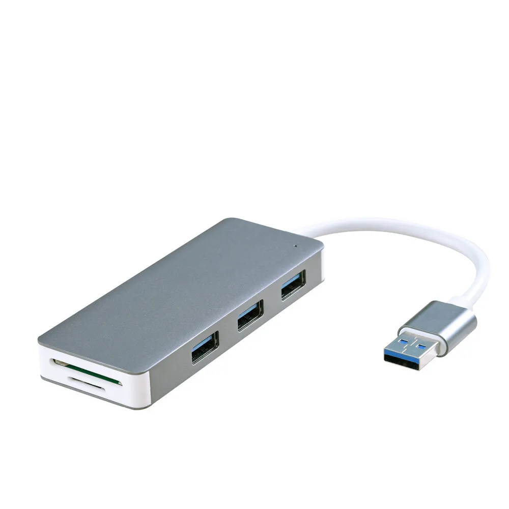 Высокоскоростной концентратор USB usb хаб CARPRIE с SD/TF кард ридером Черный алюминиевый