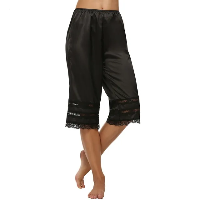 HALIFE Summer Long Womens Slip Elastic Waist Pant Liner Slips Satin