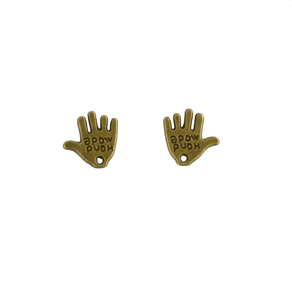 50 Pieces Hand Made Label Hand Finger Shaped Charms Pendant DIY Jewelry Findings 