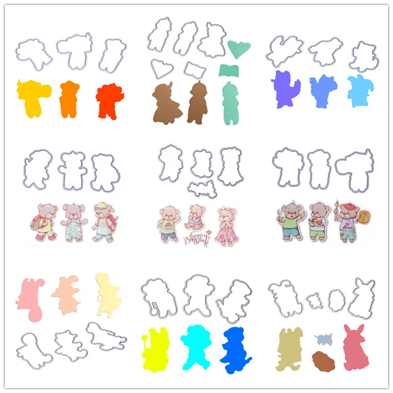 

Clear Seals Transparent Stamp +Metal Cutting Dies Animals Farmer Rabbit Cat Cutting Dies Stencil Scrapbooking Embossing Craft