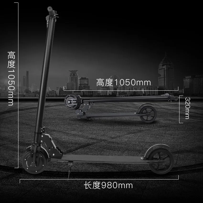 300W 36V Folding Electric Scooter Ip54 Intelligent Bms Dual Braking kick scooter skateboard P4