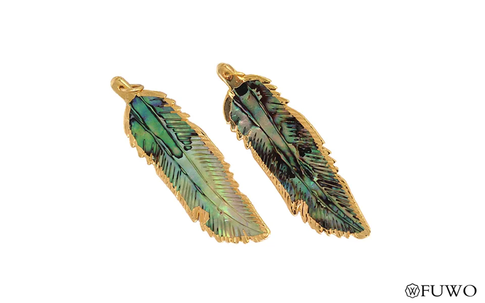 Natural Feather Shell Pendant 12